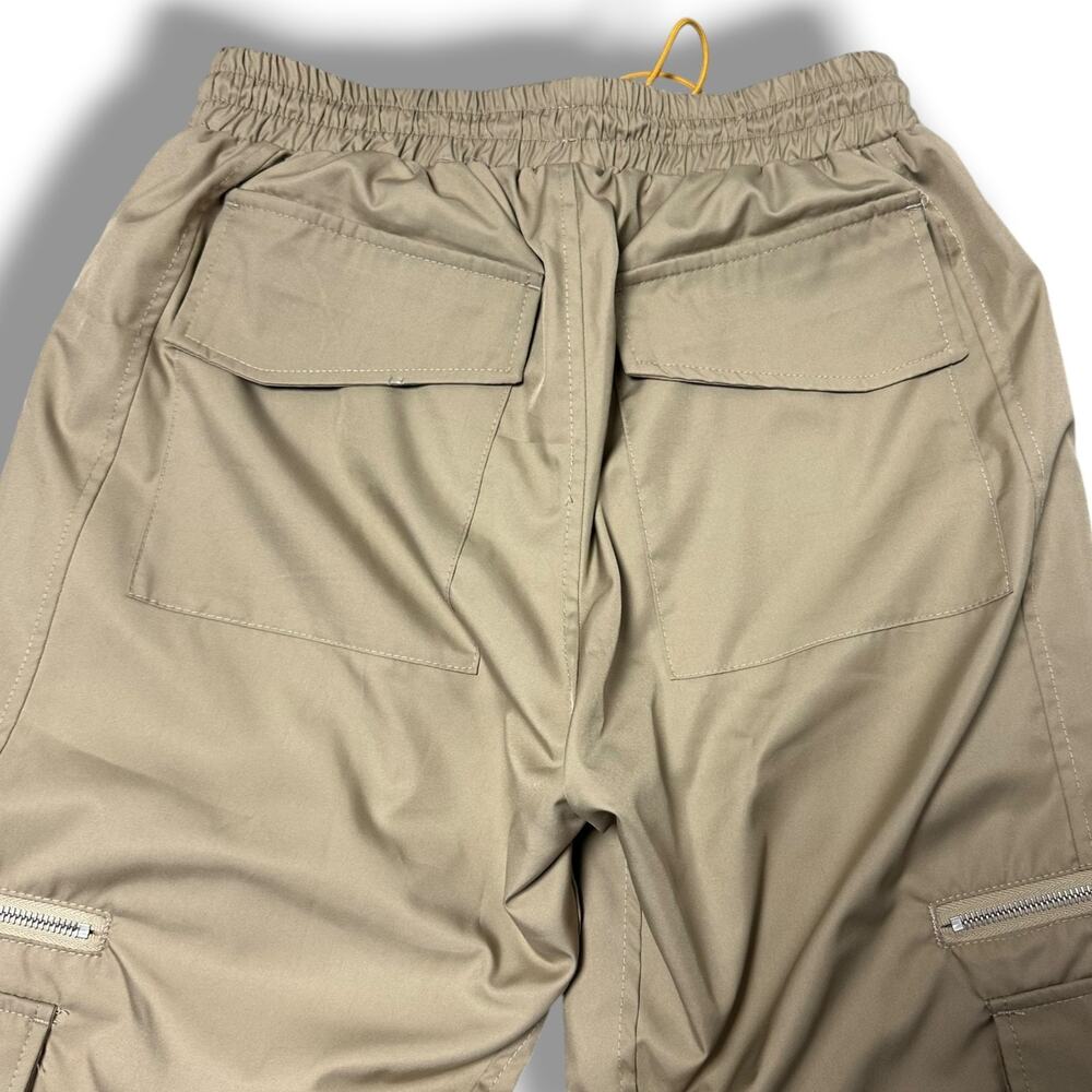 Rhude Pre-Fall 2022 Cargo Pants Khaki Beige Nylon Drawstring Utility Jogger Sz M - Picture 8 of 11